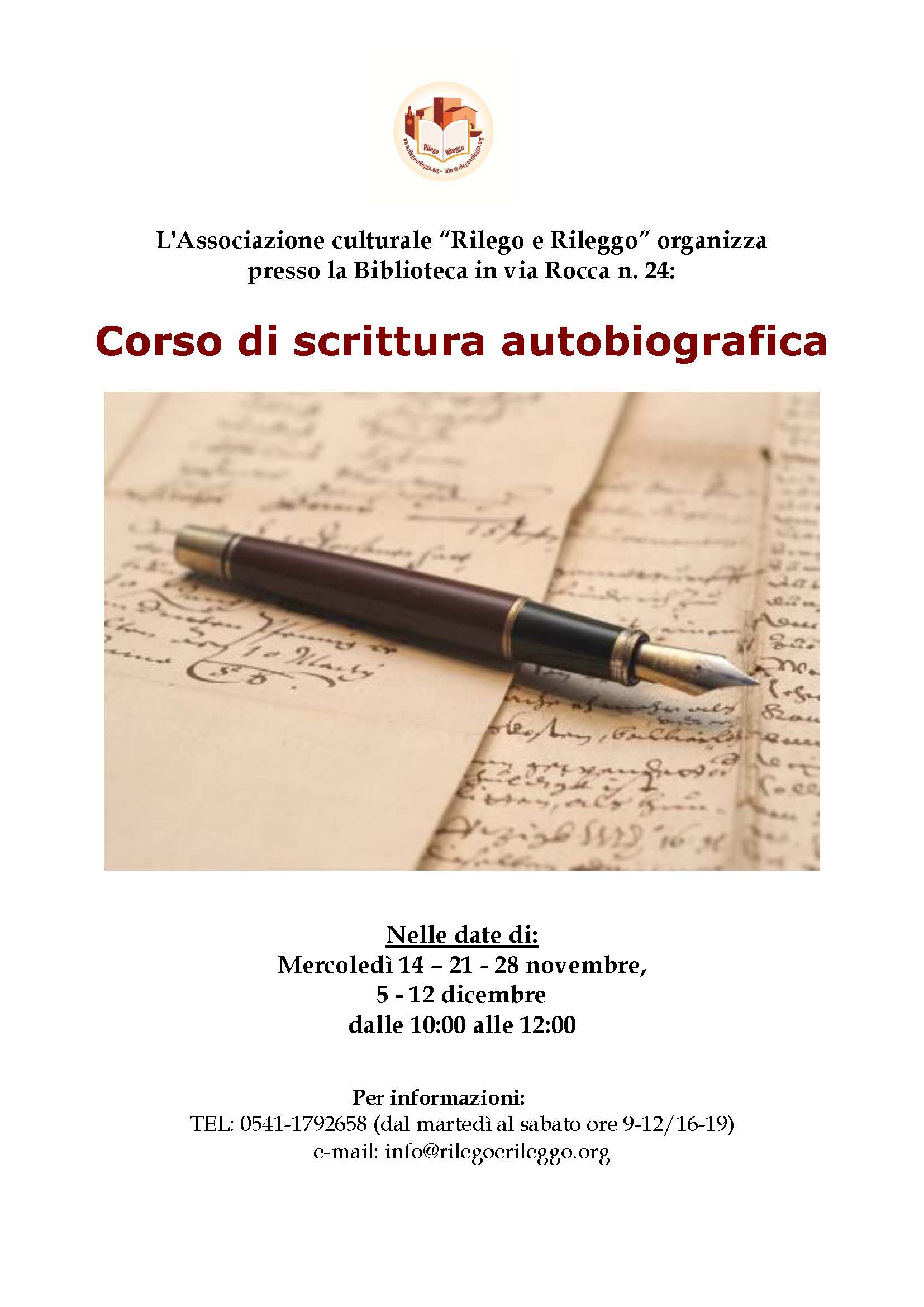 Corso di scrittura autobiografica